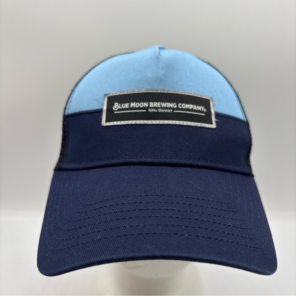 Blue Moon Brewing Company Patch Trucker Hat Blue/Black Meshback SnapBack Hat OSF